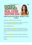 Health Insurance Exam-Illinois/ 138 Q&A/ A+ Score Solution. 