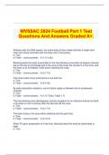 WVSSAC 2024 Football Part 1 Test Questions And Answers Graded A+.