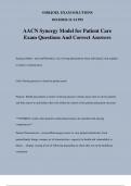 AACN Synergy Model for Patient Care Exam Questions And Correct Answers