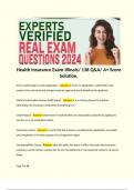 Health Insurance Exam-Illinois/ 138 Q&A/ A+ Score Solution.