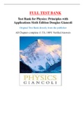 Test Bank for Physics: Principles with Applications Sixth Edition Douglas Giancoli 