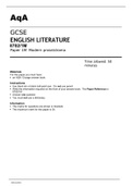 GCSE ENGLISH LITERATURE AQa (8702/1M) - Paper 1M Modern prose/drama June 2022 OFFICIAL Mark scheme & Question Paper.