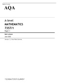 AQA A level MATHEMATICS Paper 1 June 2022 Mark Scheme