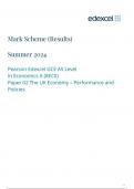 Pearson Edexcel GCE AS Level In Economics A (8EC0) Paper 02 The UK Economy  Performance and Policies Mark scheme June 2024