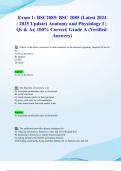 Exam 1: BSC2085/ BSC 2085 (Latest 2024/ 2025 Update) Anatomy and Physiology I | Qs & As| 100% Correct| Grade A (Verified Answers)