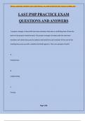 LAST PMP PRACTICE EXAM QUESTIONS AND ANSWERS