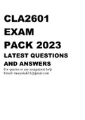 CLA2601 EXAM PACK 2023