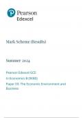 Pearson Edexcel GCE In Economics B (9EB0) Paper 03 The Economic Environment and Business Mark scheme June 2024