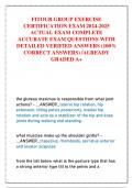 FITOUR GROUP EXERCISE  CERTIFICATION EXAM 2024-2025  ACTUAL EXAM COMPLETE  ACCURATE EXAM QUESTIONS WITH  DETAILED VERIFIED ANSWERS (100%  CORRECT ANSWERS) /ALREADY  GRADED A+