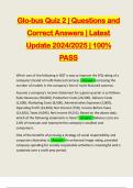 Glo-bus Quiz 2 | Questions and Correct Answers | Latest Update 2024/2025 | 100% PASS