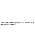 IACCP (QE) IACCP Questions And Answers 2023 (REVISED) Graded A+.