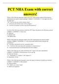 PCT NHA Exam with correct answers!