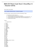 BIOS 251 Week 1 Lab: Part.C: PowerPhys # 1 – Enzyme Activity