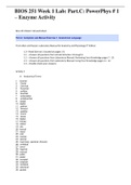 BIOS 251 Week 1 Lab: Part.C: PowerPhys # 1 – Enzyme Activity