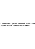 Certified Pool Operator Handbook Practice Test 2023 (SOLVED) Updated And Graded A+.