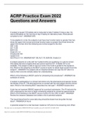 ACRP Practice Exam2023 Questions and Answers latest version