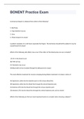 BONENT Practice Exam questions with correct answers