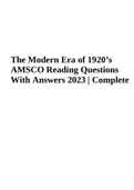 AMSCO Reading Questions With Answers 2023 | Complete | The Modern Era