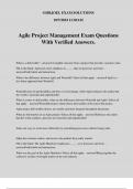 Agile Project Management Exam Questions With Verified Answers.