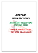 ADL2601 ASSIGNMENT 01 SOLUTIONS, SEMESTER 1, 2023