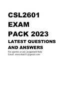 CSL2601 EXAM PACK 2023