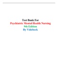 Test Bank For Psychiatric Mental Health Nursing 9th Edition By Videbeck