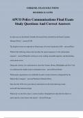 APCO Police Communications Final Exam Study Questions And Correct Answers