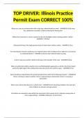 TOP DRIVER: Illinois Practice Permit Exam CORRECT 100%