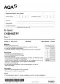 AQA A-level CHEMISTRY Paper 3 7405/3 Question paper June 2024