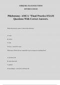 Phlebotomy- AMCA "Final/ Practice EXAM Questions With Correct Answers.