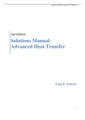 Advanced Heat Transfer 2nd Edition By  Greg F Naterer (Solutions Manual)