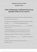 AMCA Phlebotomy Certification Prep Exam Questions With Correct Answers