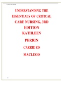 UNDERSTANDING THE ESSENTIALS OF CRITICAL CARE NURSING, 3RD EDITION KATHLEEN PERRIN CARRIE ED MACLEOD  