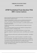 APMP Foundational Exam Questions With 100% Correct Answers