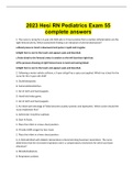 2023 Hesi RN Pediatrics Exam 55  complete answers