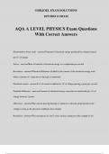 AQA A LEVEL PHYSICS Exam Questions With Correct Answers