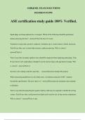 ASE certification study guide 100% Verified.