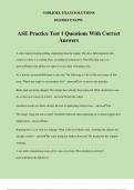 ASE Practice Test 1 Questions With Correct Answers