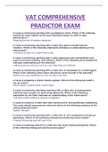 VAT COMPREHENSIVE PREDICTOR EXAM QUESTIONS AND ANSWERS LATEST COMPLETE GUIDE.