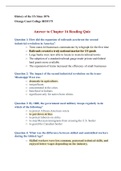 Questions and Answers to Chapter 16 reading quiz: American's Gilded Age (1870-1890)