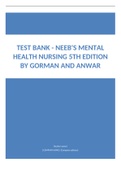 Test Bank for Neeb’s Mental Health Nursing 5th Edition Gorman