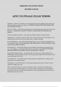 AFST 331 FINALE EXAM TERMS