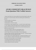 ATI RN COMMUNITY HEALTH NGN Exam Questions With Verified Answers.