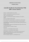 Australia Test Review Exam Questions With 100% Correct Answers