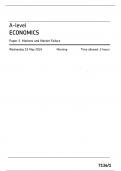 AQA MERGED QUESTION PAPER AND MARK SCHEME ECONOMICS PAPER 1-7136/1 MARKETS AND MARKET FAILURE FOR MAY 2024