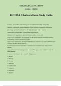 BIO235-1 Athabasca Exam Study Guide.