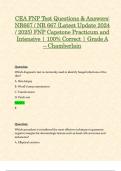 CEA FNP Test Questions & Answers: NR667 / NR 667 (Latest Update 2024 / 2025) FNP Capstone Practicum and Intensive | 100% Correct | Grade A – Chamberlain