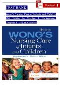 TEST BANK For Wong's Nursing Care of Infants and Children, 12th Edition by Marilyn J. Hockenberry, Verified Chapters 1 - 34, Complete Newest Version