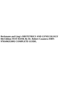 Beckmann and Ling's OBSTETRICS AND GYNECOLOGY 8th Edition TEST BANK By Dr. Robert Casanova ISBN9781496353092 COMPLETE GUIDE (With Revised and Correct Answers to help Pass).