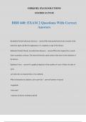 BBH 440: EXAM 2 Questions With Correct Answers